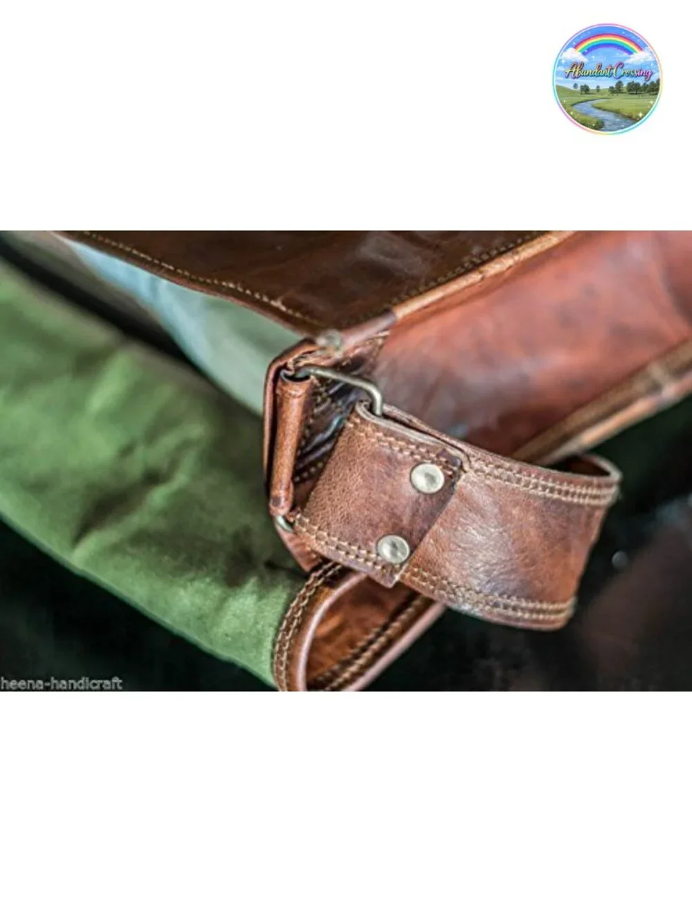 18 inch Genuine Leather Laptop Messenger Bag Handmade Satchel